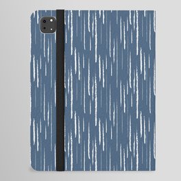 Blue and White Grunge Vertical Stripe Pattern - Diamond Vogel 2022 Popular Colour Happy Tune 0648 iPad Folio Case