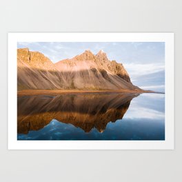 Symmetric Mountain Reflection In Iceland – Landscape Photography Art Print
