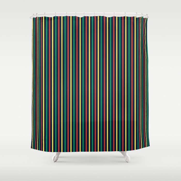Bright & Bold Modern Vector Stripes Shower Curtain