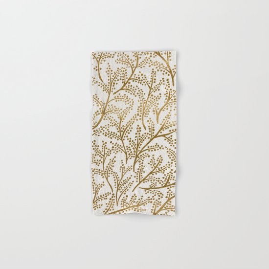 Gold Branches Hand & Bath Towel