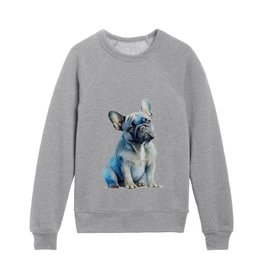 French Bulldog Watercolor Art Small Dog Breed Kids Crewneck