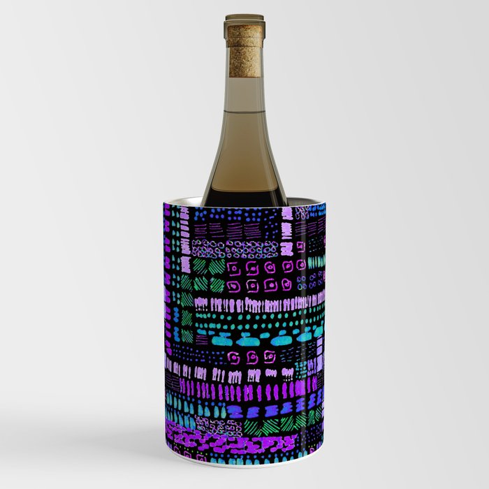 purple teal vibrant ink marks hand-drawn collection Wine Chiller