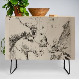 A Pretty Girl An Horse And A Little Dove Edit Credenza