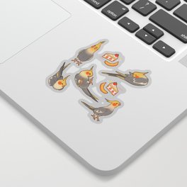 Cinnamon cockatiels all-over Sticker