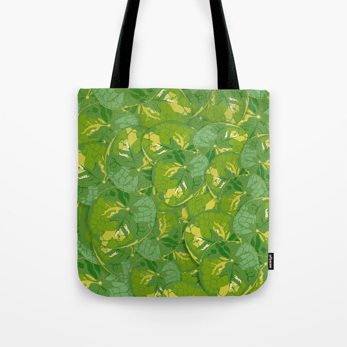Pilea Leaf Pattern Print Tote Bag