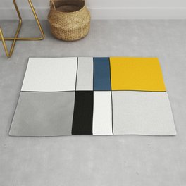 Simple modern geometric Mondrian style art #455a Area & Throw Rug