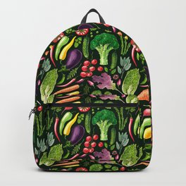 Vegetable and herbs garden on dark green Backpack