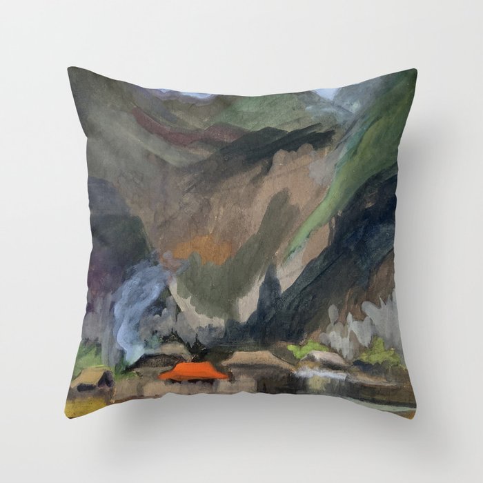 smoke in the valley Throw Pillow