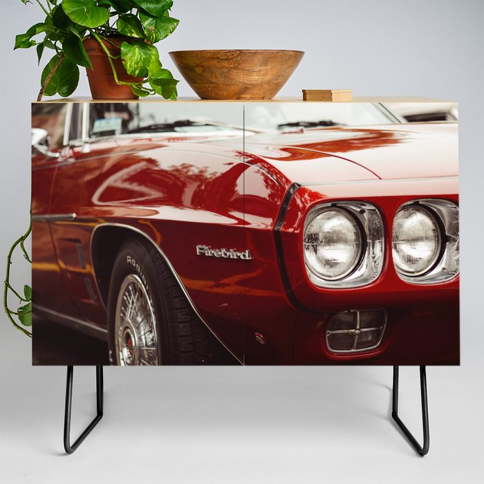 Vintage 1969 Firebird American Classic Muscle car automobile transportation color photograph / photography poster posters Credenza