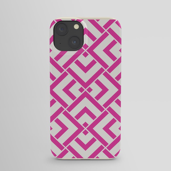 Hot pink summer geometric pattern pillow iPhone Case