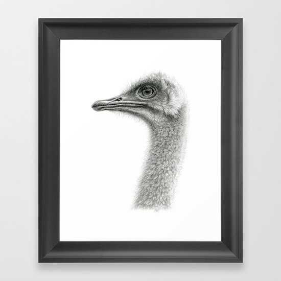 Cute Ostrich Profile SK054 Framed Art Print