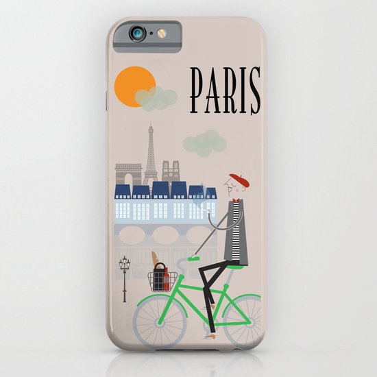 Paris - In the City - Retro Travel Poster Design iPhone & iPod Case