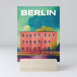 Lonely House in Berlin Travel Poster Retro Mini Art Print