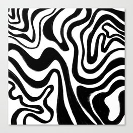 70s 60s Monochrome Swirl Canvas Print