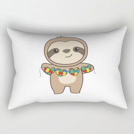 Autism Awareness Month Puzzle Heart Sloth Rectangular Pillow
