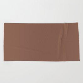Dark Brown Solid Color Pairs Pantone Carob Brown 18-1229 TCX Shades of Brown Hues Beach Towel