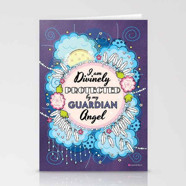 I am Divinely Protected by my Guardian Angel - Affirmation Stationery Cards