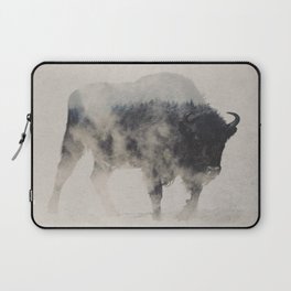Bison In The Fog Laptop Sleeve