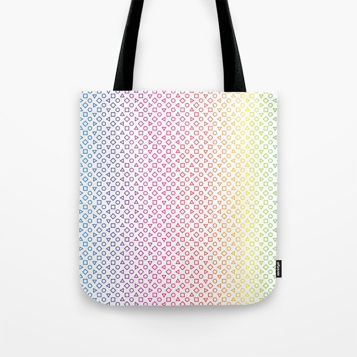 #PrideMonth Shape Design Outlines of rotating squares and triangle with circles pattern Tote Bag