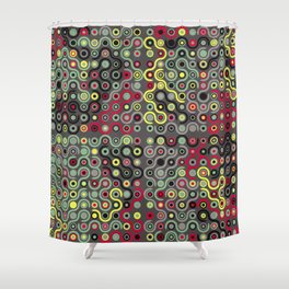 Seamless geometric pattern with colored elements, vintage abstract background Shower Curtain