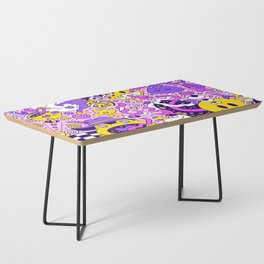 Colorful Funky 90s Smiley Trip Sketch Doodle Coffee Table
