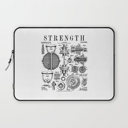Gym Fitness Workout Dumbbell Kettlebell Vintage Patent Print Laptop Sleeve