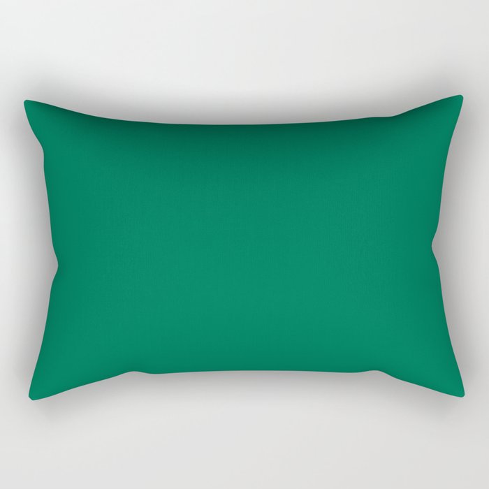 Solid Emerald Color Rectangular Pillow