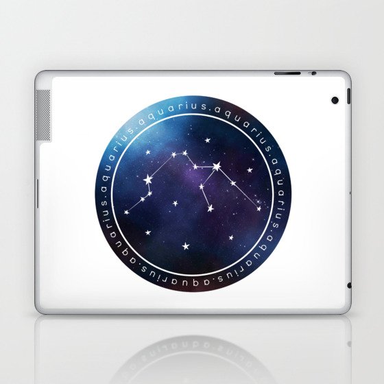 Aquarius Zodiac | Nebula Circle Laptop & iPad Skin
