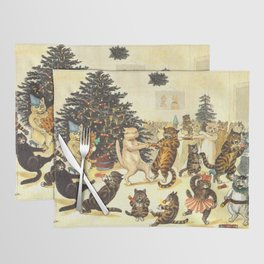 'Christmas Party Cats' by Louis Wain Vintage Cat Art Placemat