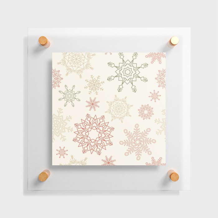 Christmas Pattern Handdrawn Colorful Snowflake Floating Acrylic Print
