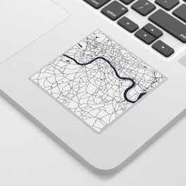 London White on Navy Street Map Sticker