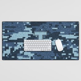 Personalized T Letter on Blue Military Camouflage Air Force Design, Veterans Day Gift / Valentine Gift / Military Anniversary Gift / Army Birthday Gift iPhone Case Desk Mat