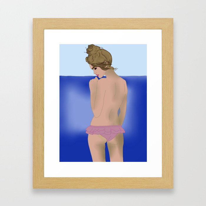 Seaside girl Framed Art Print