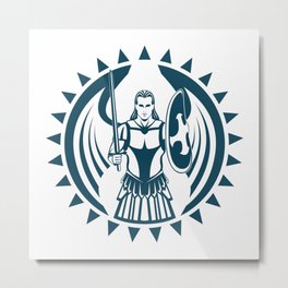 Archangel Michael Sun Icon Illustration Metal Print