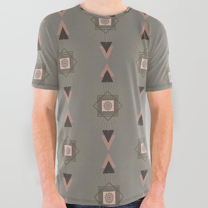 Sunburst mandala - muted earth tones All Over Graphic Tee