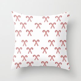 Candy Cane Crossing Throw Pillow