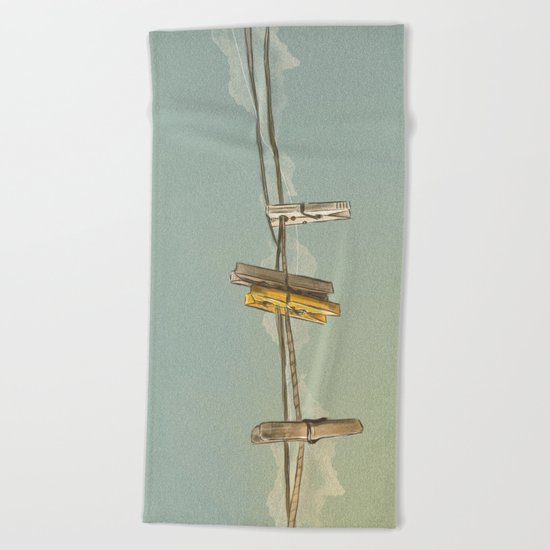 Vintage Clothespin Beach Towel