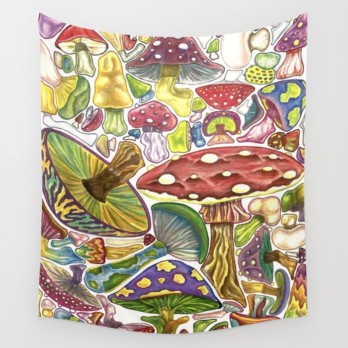 Mushrooms Wall Tapestry
