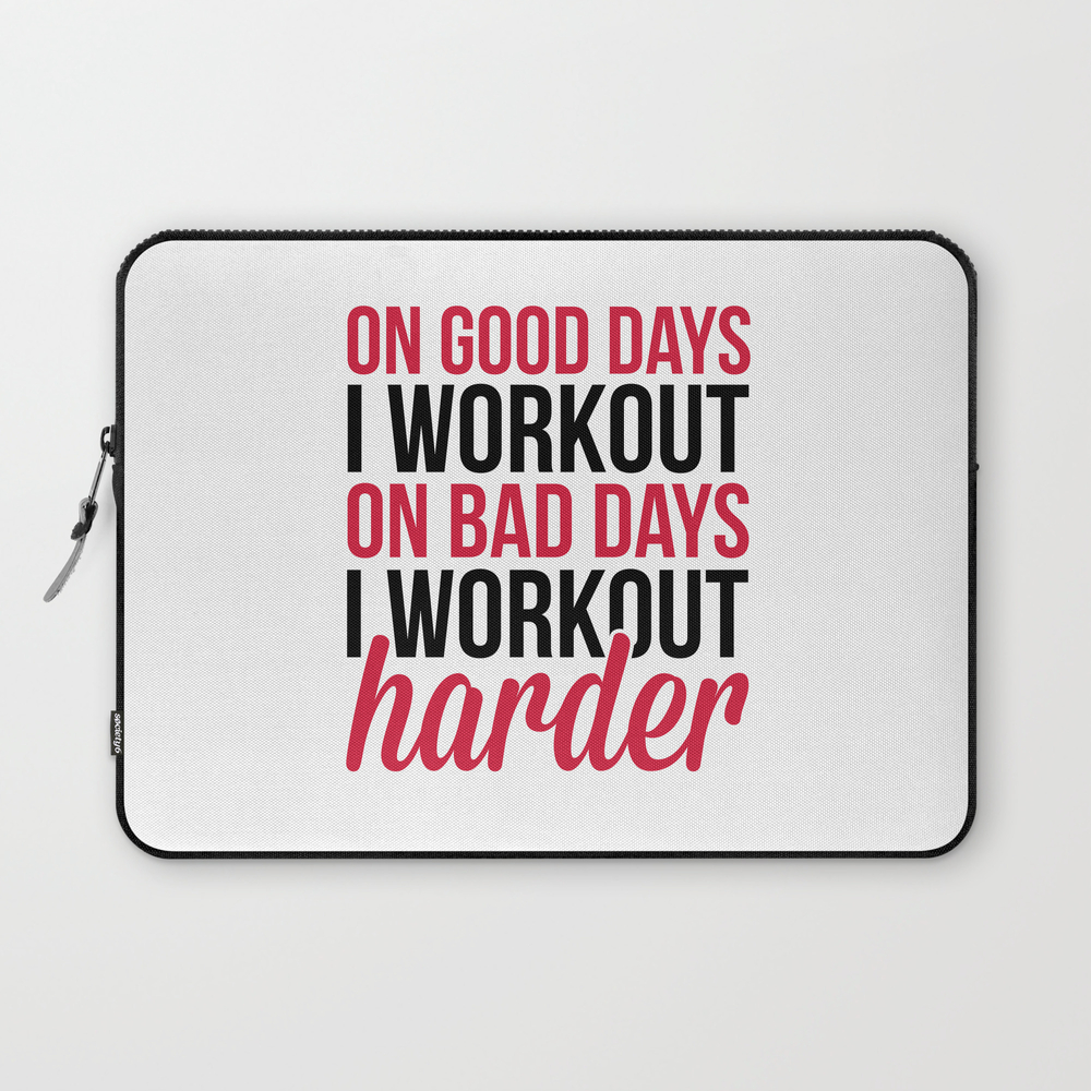 Workout Harder Gym Quote Laptop Sleeve by jcanimals