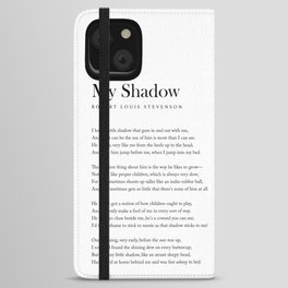 My Shadow - Robert Louis Stevenson Poem - Literature - Typography Print 1 iPhone Wallet Case