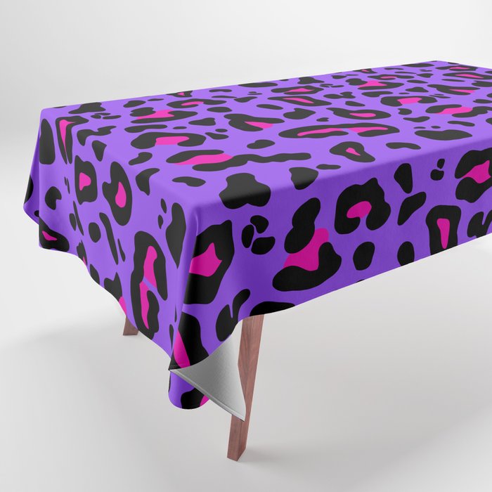 Purple & Pink Leopard Print Tablecloth