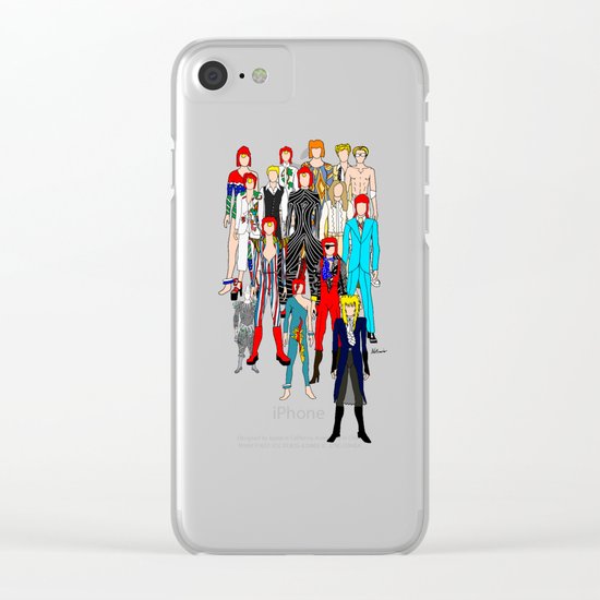Bowie Doodle Clear iPhone Case