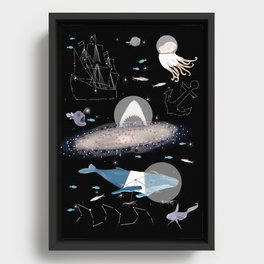 Ocean in Space Framed Canvas