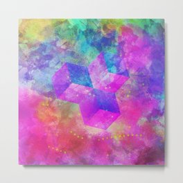 Rainbow Cubism Prism Light Metal Print | Psychedelic, Light, Prism, Digital, Painting, Popart, Rainbow, Surrealism, Stim, Tiedye 