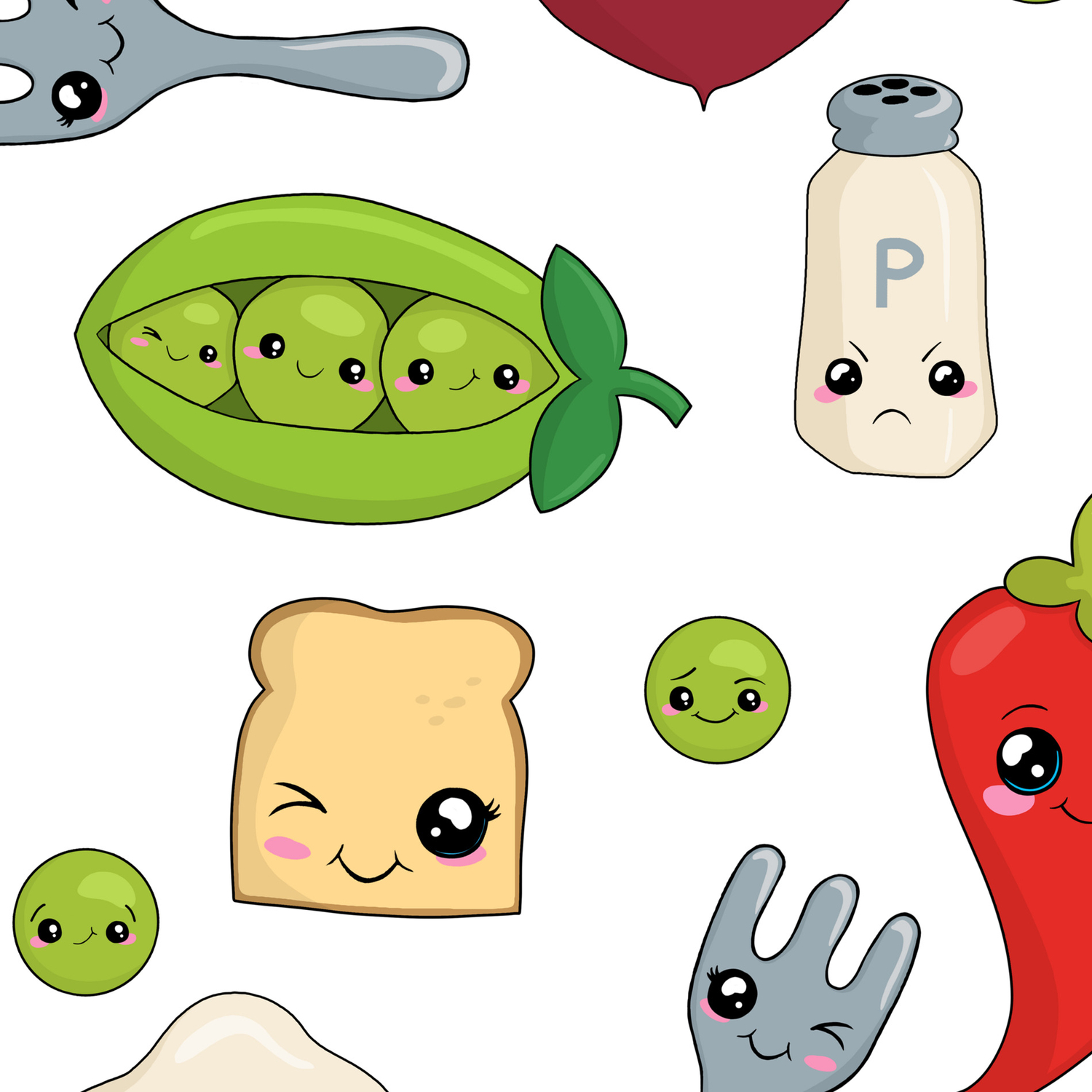 Cute Kawaii Food Pattern Leggings By Momcilobjekovic Society6
