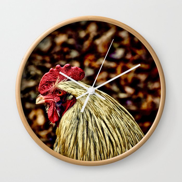 Ameraucana Rooster Portrait Wall Clock
