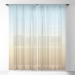 beach color gradient Sheer Curtain