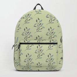 Layers of Leaves Backpack | Leafbranches, Pattern, Cathylynnedesigns, Mossgreen, Gray, Lightgreen, Digital, Leaves, Lightblue, Graphicdesign 