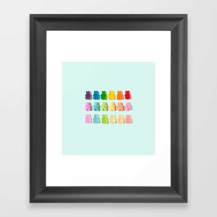 Gummi Bear Rainbow Framed Art Print