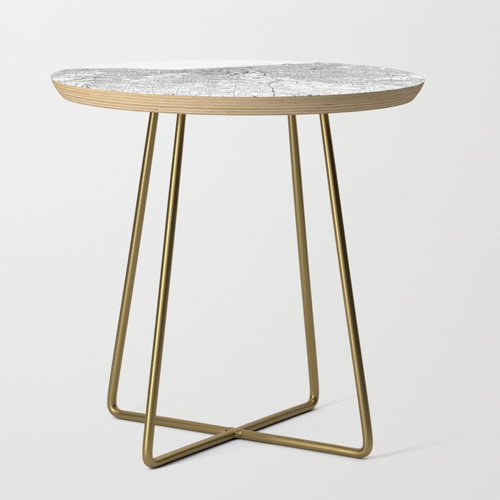 Cleveland White Map Side Table